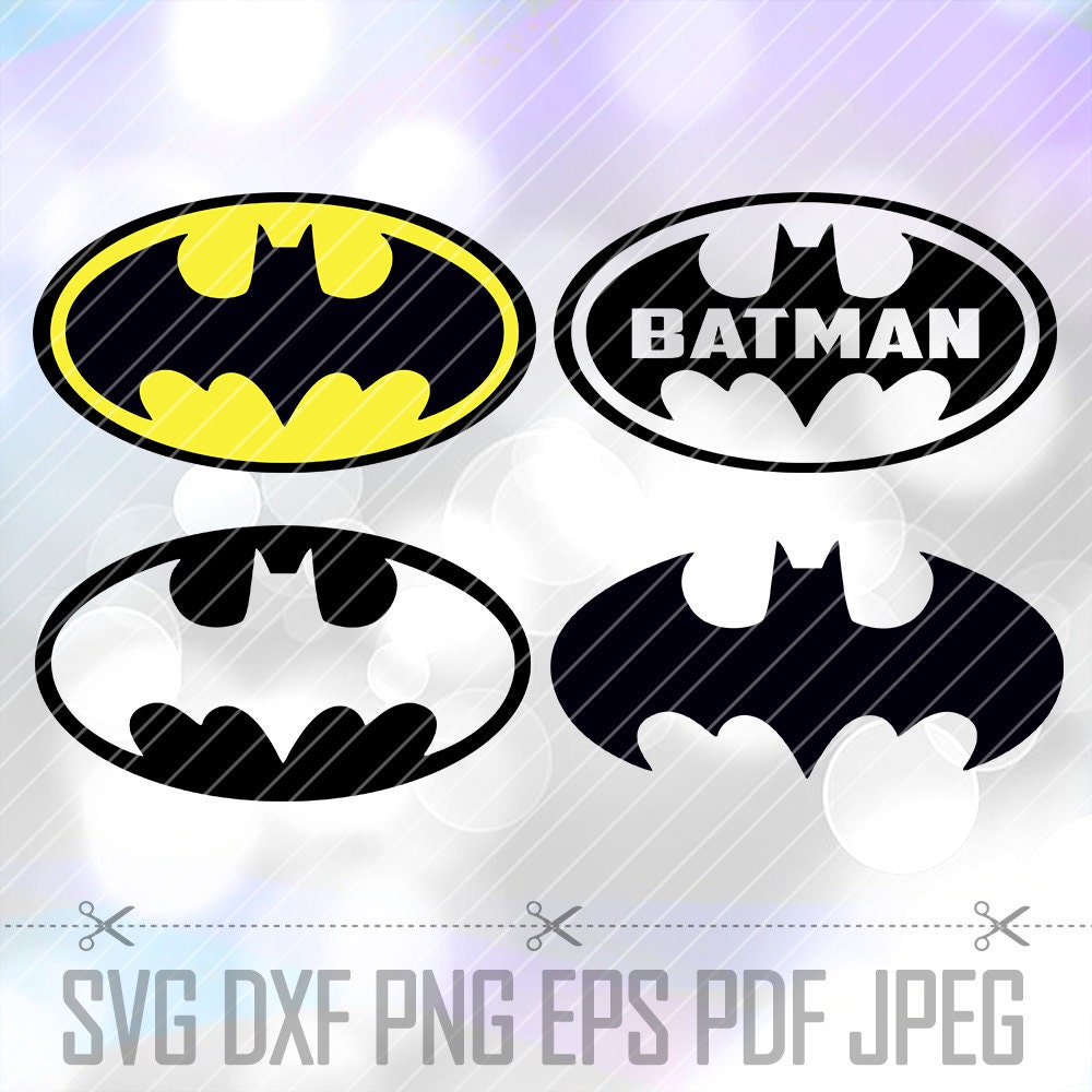 Superhero Batman Logos LAYERED SVG DXF Png Eps Pdf Vector Cut