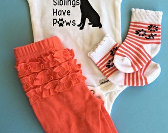 My Siblings have Paws Baby Onesie // Dog lover Onesie // Baby Onesie // Funny Baby shirt // Funny Baby Onesie // Dog baby Onesie