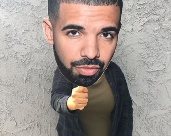 Drake Big Face Cut Out - Drake FatHead - Mask - Views More Life - Drake Photo Booth Prop - Drake Big Jumbo Head - Drake Head on a Stick