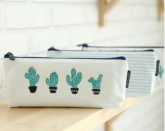 Cactus pencil case, Stationary, Makeup bag, Cute stationary, Pencil pouch
