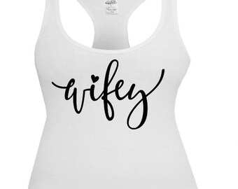 Wifey TShirt Decal, Wifey, Hubby Wifey Shirt, DIY Iron On, Iron On Decal, Newlywed Gift, Gift For Wife, Gift For Bride, DIY Bridal Party