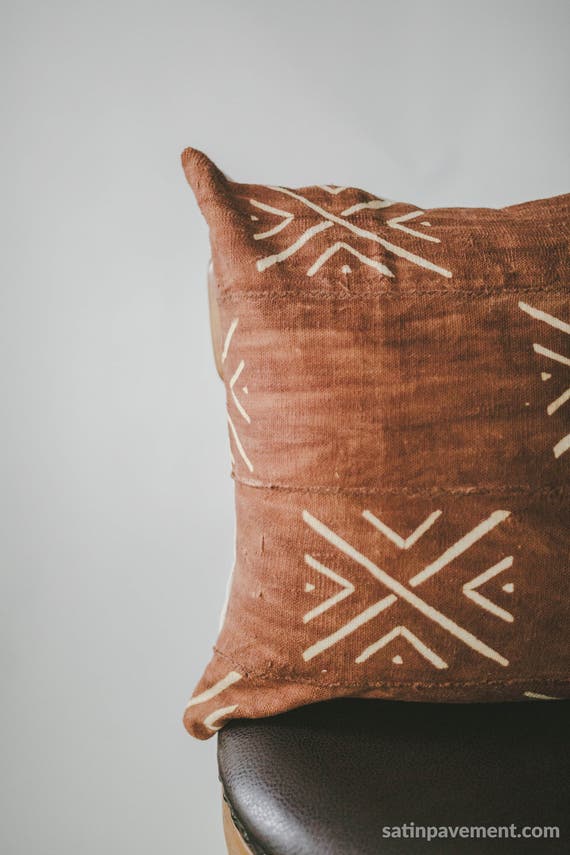 Brown Mali Mud Cloth Pillow Cover