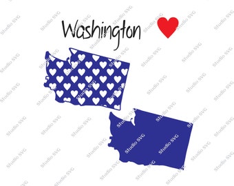 Washington, Olympia, Seattle, Mount Rainier, Seattle Seahawks, USA, Red, White, Blue, Vector, SVG, Silhouette, Commercial Use, Personal Use