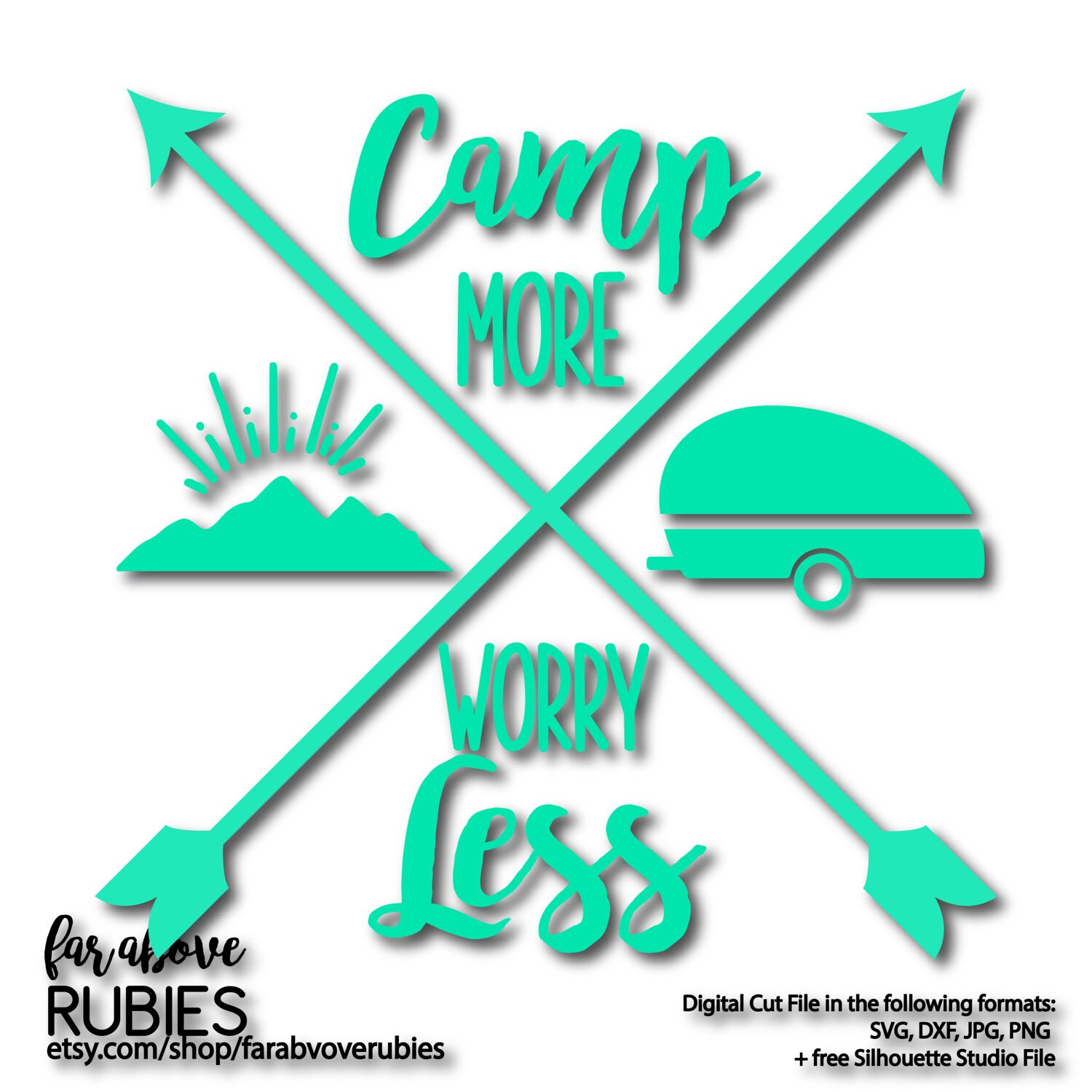Download Camp More Worry Less Camping Camper Mountains Sunshine Cross