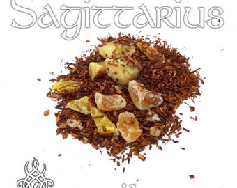 Sagittarius Loose Leaf Tea - loose leaf rooibos tea, banana papaya guava, Sagittarius Zodiac gift, astrology tea, birthday gift, star sign