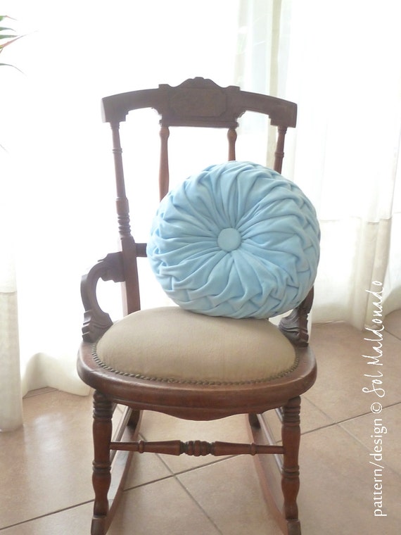 Smocked Pillow Sewing Pattern PDF smock round pillow sew by Soles