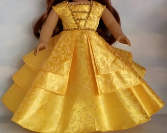 18 inch doll clothes - 2017 Belle Gown made to fit the American Girl Doll - FREE SHIPPING in USA