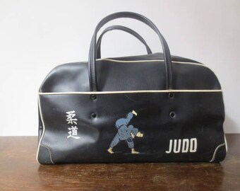 Vintage '50s/'60s RARE Vinyl JUDO Gi Sac Gym Bag, Judo International, Mutual Supply Company, Made in Japan