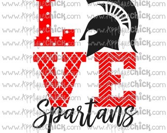 Love Spartans SVG Clipart DXF