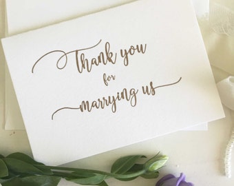 Officiant Gift - Thank You For Marrying Us - Wedding Officiant Card - Thank You For Marrying Us Card - Celebrants Gift - Celebrants Card