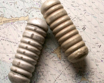Pair of Vintage Aluminum Fishing Net Floats - Nautical Decor