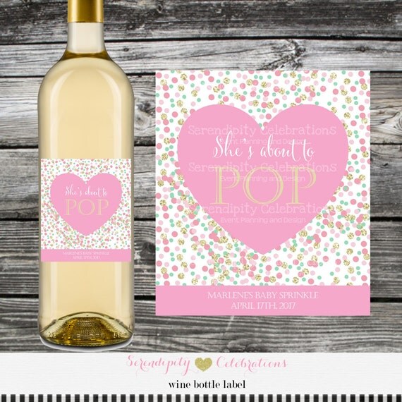 Wine Bottle Label Baby Shower Wine Bottle Label Personalized