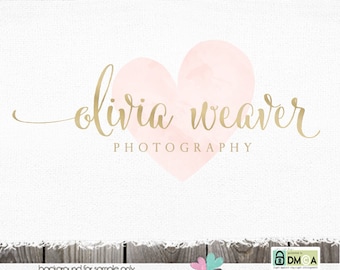 Photography Logo Premade Logo watercolor logo Logo Design Premade logo design Heart Logo Photographer Logos and Watermarks custom logo