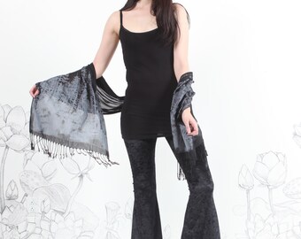 final few Black Velvet Bell Bottoms- crushed Velvet - highwaisted bell bottom by carousel ink womens pants bottom