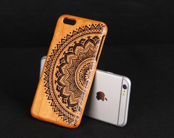 Cherry Wood iPhone 6 plus case Black Lace Flower iPhone 6P cover - NW6P003