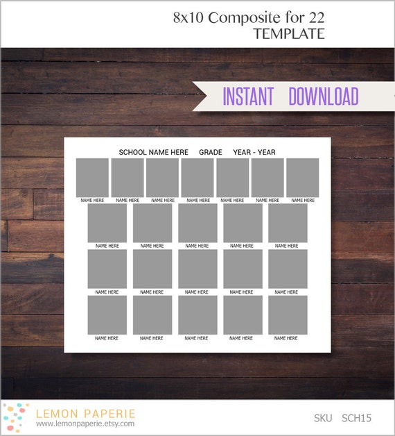 8x10 Class Composites for 22 Photoshop Templates INSTANT