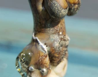 Glass Goddess Statue - Lampwork Goddess Bead, Unusual Beads, Goddess Sculpture SRAJD, GBUK, fhf
