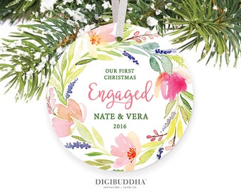 Engagement Ornament Our First Christmas Engaged Ornament Personalized Wedding Ornament Engagement Christmas Ornament 1st Engaged Christmas