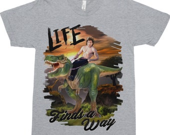 Life Finds A Way - Jeff Goldblum Shirt - Dinosaur T-Shirt - Dinosaur Painting - Jurassic Park Shirt - Funny T-Shirt - Pop Culture T-Shirt