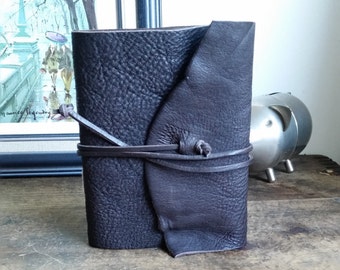 Slim Leather Journal - Dark Brown Journal 4.5" x 6" by The Orange Windmill 1737