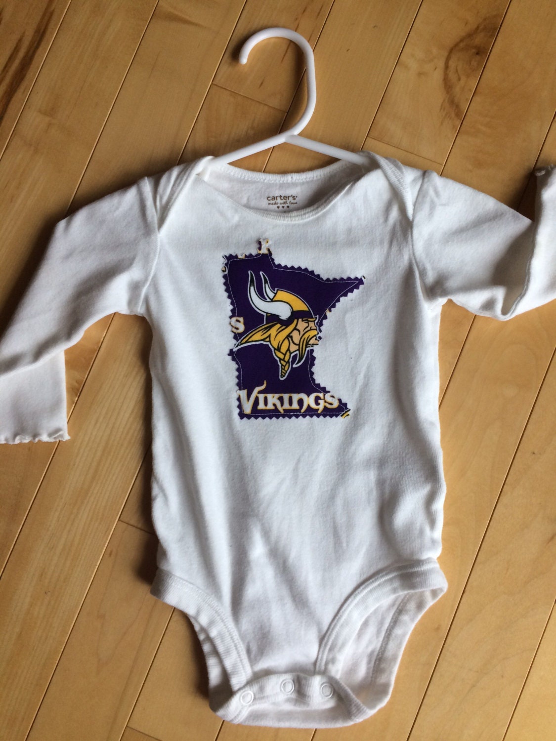 Minnesota Vikings Baby Girl Onesie Size 6 Months Upcycled