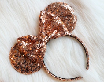 Rose Gold Mouse Ears Headband. All Over Sequin Mouse Ears. Mouse Ears Headband. Disney Headband. One Size Fits Most.