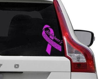 Alzheimer's Decal, Alzheimer's Awareness, Alzheimer's Support, Laptop Decal Sticker Yeti Tumbler Decal, Decal For Women Support Ribbon Decal