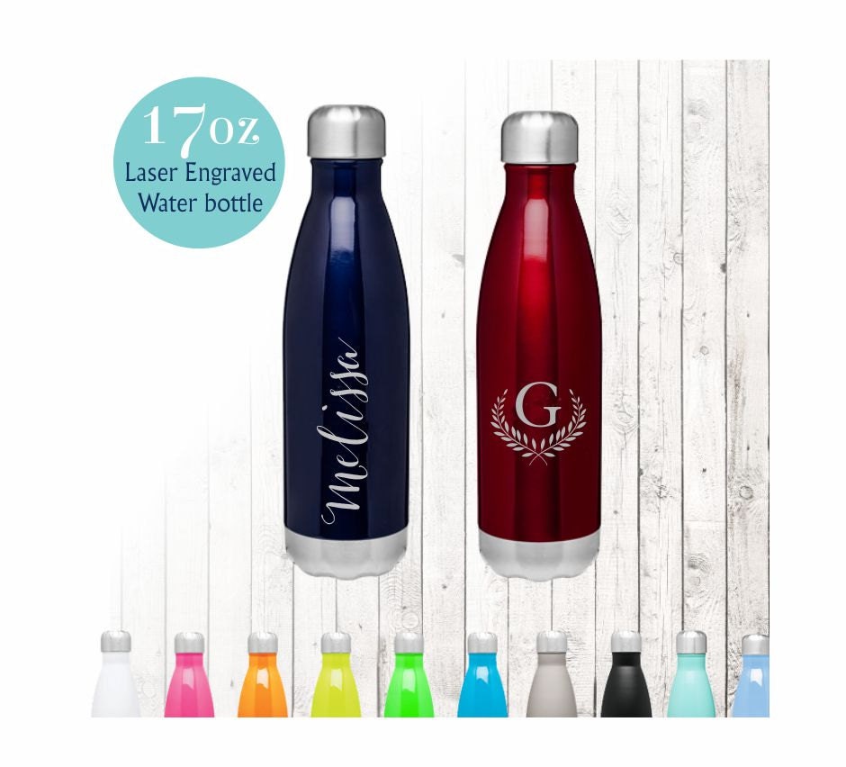 Laser Engraved Stainless Steel Water Bottle Personalized