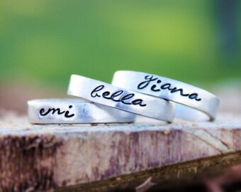 Stacking Rings | Stackable Name Rings | Personalized stacking rings | Custom ring | Name Ring | Name Rings | Stacking Ring Set|Rings for mom