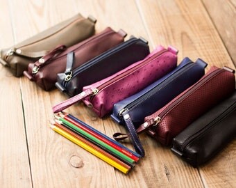 Pencil case leather Pencil case Pen case personalized Pen holder