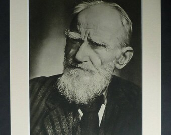1940s Antique George Bernard Shaw Print, Available Framed, Stage Art Yousuf Karsh Wall Art Theatrical Picture Theatre Photography Actor Gift