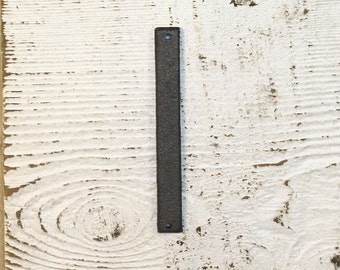 I - 5 Inch Cast Iron Metal Letter I or Number 1 - WITH DRILL HOLES for Mounting