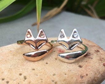 Fox Ring/ Swarovski Crystal Fox Ring/ Minimalist Jewelry/ Animal Jewelry