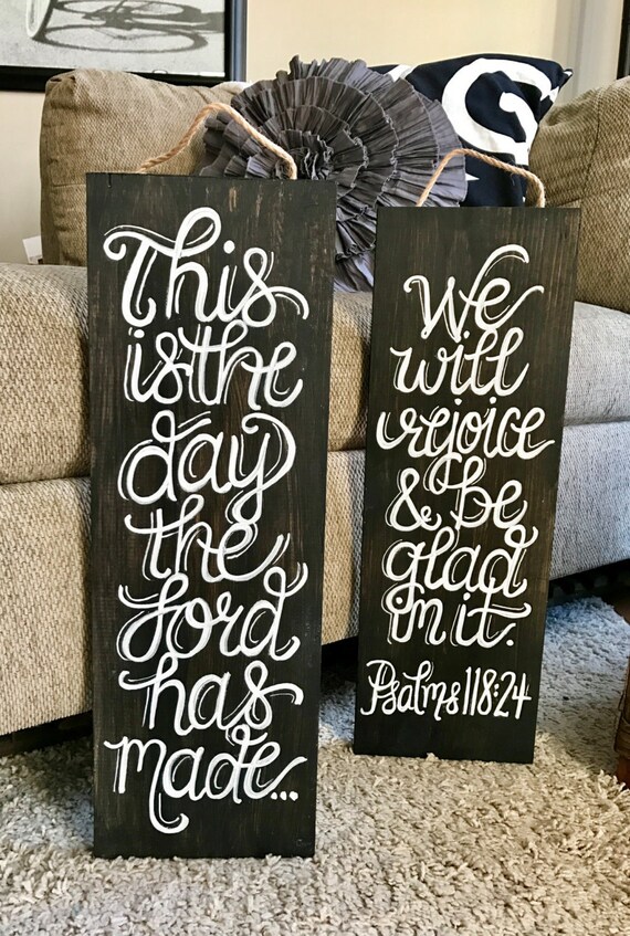 Vertical Wood Bible Verse Signs