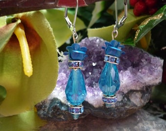Turquoise earring, vintage inspired Downton abbey, boucles d'oreilles vintage, boho chic earring 1920s boucles d'oreilles
