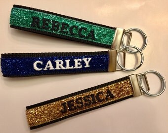 Womens Personalized Keychain Wristlet - Custom Keychain Personalized Key Fob Wristlet -Personalized Wristlet Keychain Bridesmaid Gift Ideas