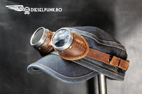STEAMPUNK GOGGLES leather hand made Halloween apocalypse biker dieselpunk cyberpunk gear by SteampunkMasks steampunk buy now online