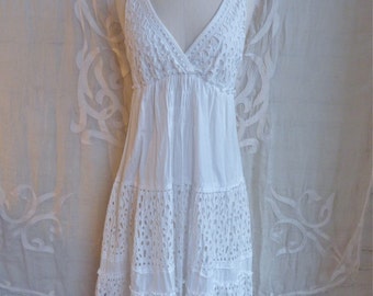White Cotton Eyelet Dress