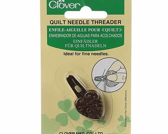 Quilt Needle Threader, Beading Needle Threader, Clover 466 - vintage look metal