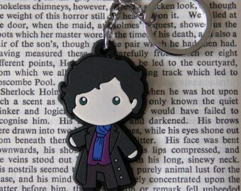 SHERLOCK Figure Keychain, Sherlock Holmes, Fan Jewelry, Great Gift