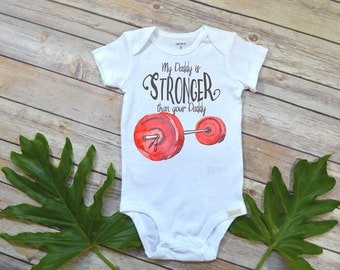 Crossfit shirt,My Daddy is Stronger than your Daddy, Crossfit Gift, Crossfit shirt, Crossfit Baby shirt, Funny shirts, Crossfit Bodysuit