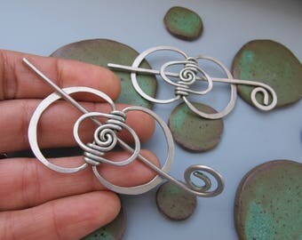 Metal Hair Pin Barrettes Vintage Handmade Accessories Rustic Hair Sticks Boho Hair Ornaments Silver Hair Pins Big Hair Bun Stick Barrettes