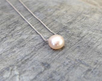 12mm Floating Pearls with 18K RG Triple Leaf Hook main image 0