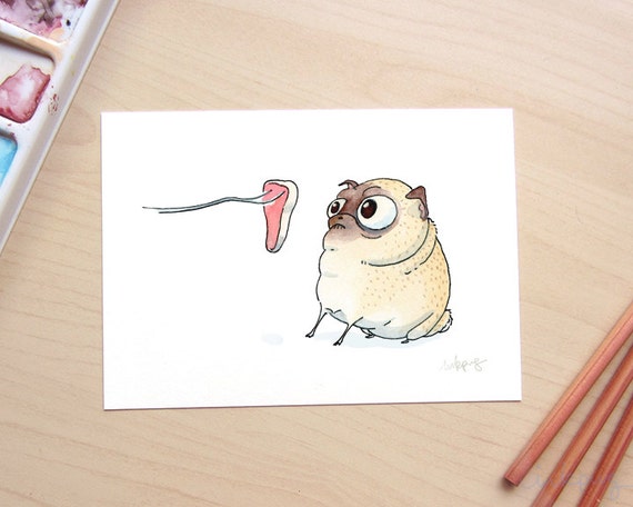 Strip tease lustige mops lustige kunstdruck steak und von inkpug