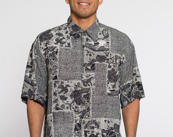 VTG 90's Patchwork Style Floral Short Sleeve Button Down Shirt
