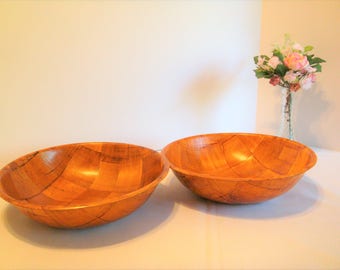 Bamboo Salad Bowls, Wooden Bowls for your Salads, Large Kitchen Bowls, Salad Foodie Bowls, Kitschy Kitchen Snack Bowls, Large Goodie Bowls