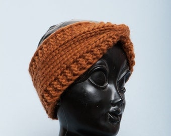 Knit headband brown Wool headbands Knit ear warmer Winter headband Boho Headband Hat women Tricoter bandeau Womens Kids Headband Hat