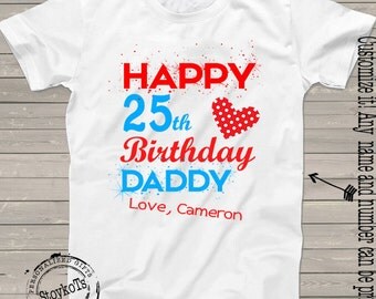Happy Birthday Daddy shirt for Dad, grandpa, papa, pops, Personalized name and age tshirt matching family party shirts sets onesie