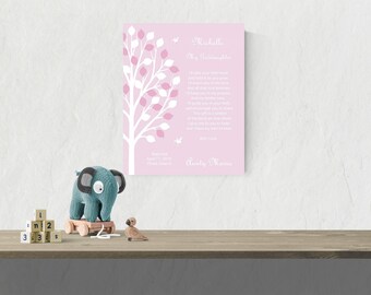 Goddaughter Baptism Gift Baby Girl Baptism Gift Naming Day Gift Girl Nursery Art Baby Baby Girl Christening Gift From Godmother - 44277