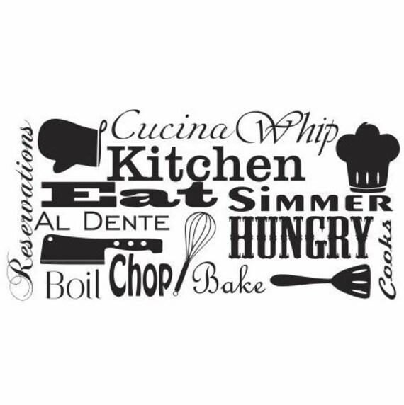 Kitchen Decals: Enjoy Your Meal Decal Chefs Hat Decal Home